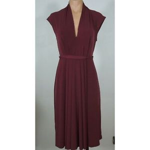 Max & Cleo V-Neck Burgundy Dress
